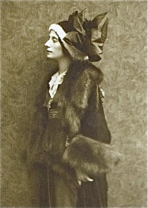 The always extravagantly attired ballerina Anna Pavlova