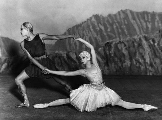 Markova's best friend, the exquisite ballerina Alexandra Danilova, and her future bête-noir, Serge Lifar in Appolon musagète (1928) with costumes by Coco Chanel.