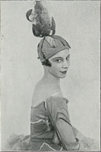 To prevent her headpieces from moving while on-stage, Markova glued them to her head!  (From Cimarosiana, 1927.)