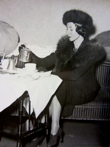 Markova photographed while eating a bountiful tea
