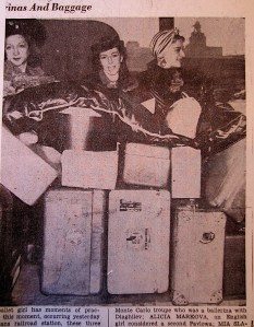 Markova, Alexandra Danilova and Mia Slavenska buried behind their costume baggage.