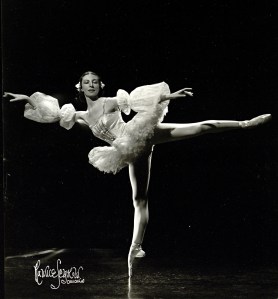 Choreography demands greatly influence costume design. Markova in The Nutcracker, photo by Maurice Seymour.